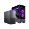 Computer case with RGB lighting on a white background