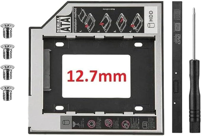 Generic Hard Drive Caddy Tray, Universal 12.7mm SATA to SATA 2nd SSD HDD Hard Disk Caddy Adapter Tray Enclosures (NEW) 30 Days Warranty