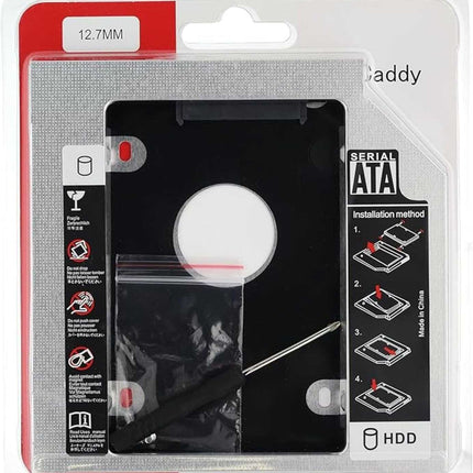 Generic Hard Drive Caddy Tray, Universal 12.7mm SATA to SATA 2nd SSD HDD Hard Disk Caddy Adapter Tray Enclosures (NEW) 30 Days Warranty