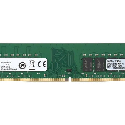 Green RAM module with visible branding on a white background