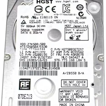 500GB 2.5 Inch Internal HDD (USED: GRADE A)