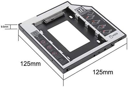 Generic Hard Drive Caddy Tray, Universal 9.5mm SATA to SATA 2nd SSD HDD Hard Disk Caddy Adapter Tray Enclosures (NEW) 30 Days Warranty