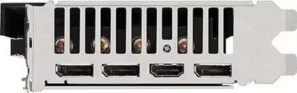 Computer graphics card with multiple ports on a white background