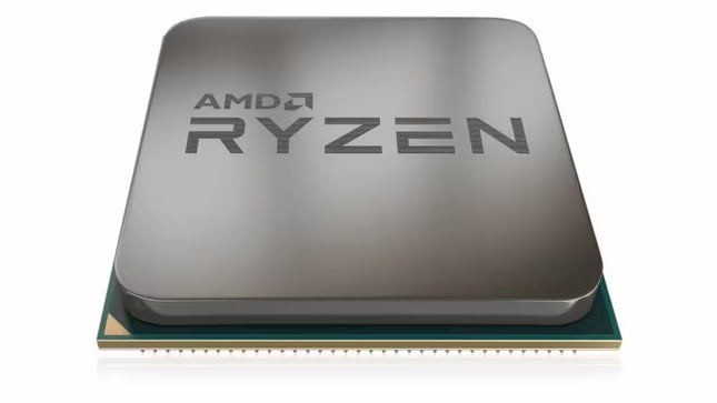 AMD Ryzen CPU on a white background