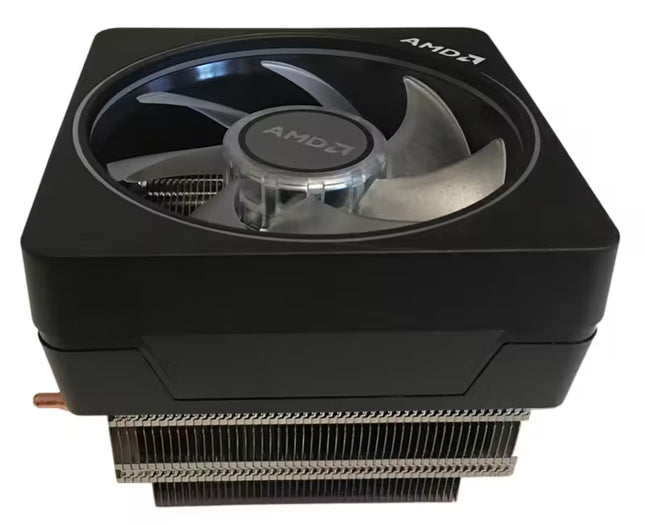 AMD Wraith Prism RGB CPU cooler with aluminum heatsink and PWM fan, compatible with AM4 Ryzen processors, designed for efficient cooling and quiet performance.