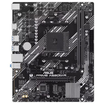 Asus Prime A520M-R motherboard on a white background