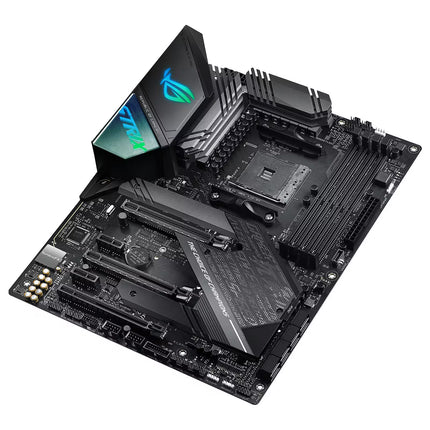 Computer motherboard with ASUS logo on a white background