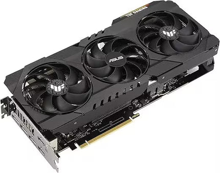Asus graphics card with three fans on a white background