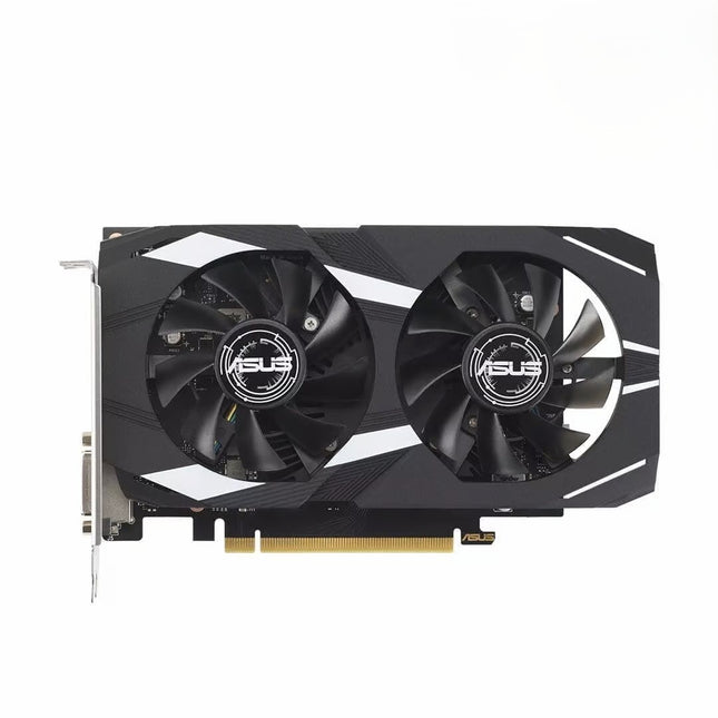 Asus graphics card with dual fans on a white background