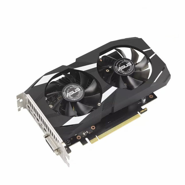 Graphics card with two fans on a white background