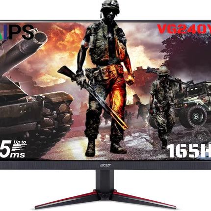 Gaming monitor with military-themed display and Acer branding