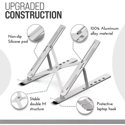 Aluminum Alloy Laptop Stand Up to 15.6 Inch (Silver)