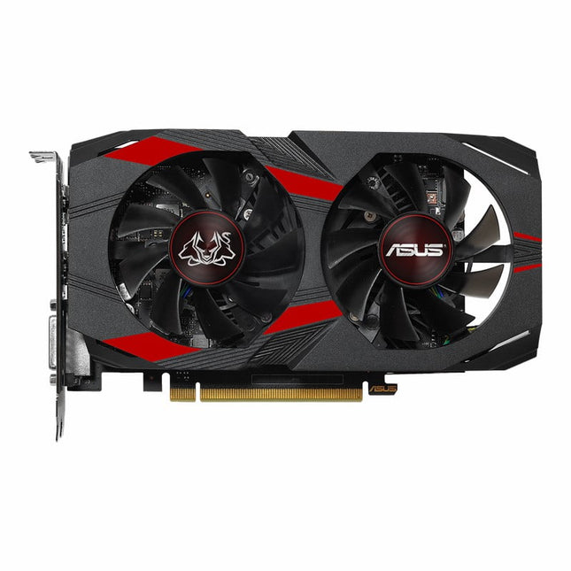 Asus graphics card with two fans on a white background