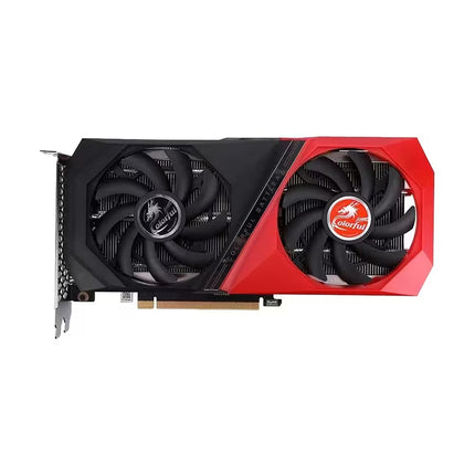A ColorTur GeForce RTX 3060 graphics card with a black and red dual-fan design, shown from a three-quarters angle on a plain white background.