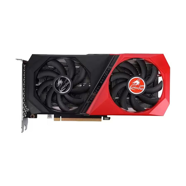 A ColorTur GeForce RTX 3060 graphics card with a black and red dual-fan design, shown from a three-quarters angle on a plain white background.