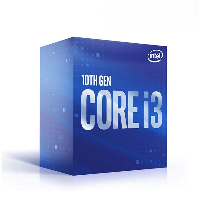 Intel 10th Gen Core i3 processor box on a white background