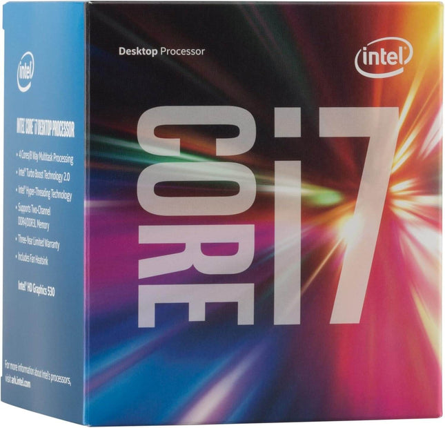 Intel Core i7 desktop processor box with colorful design