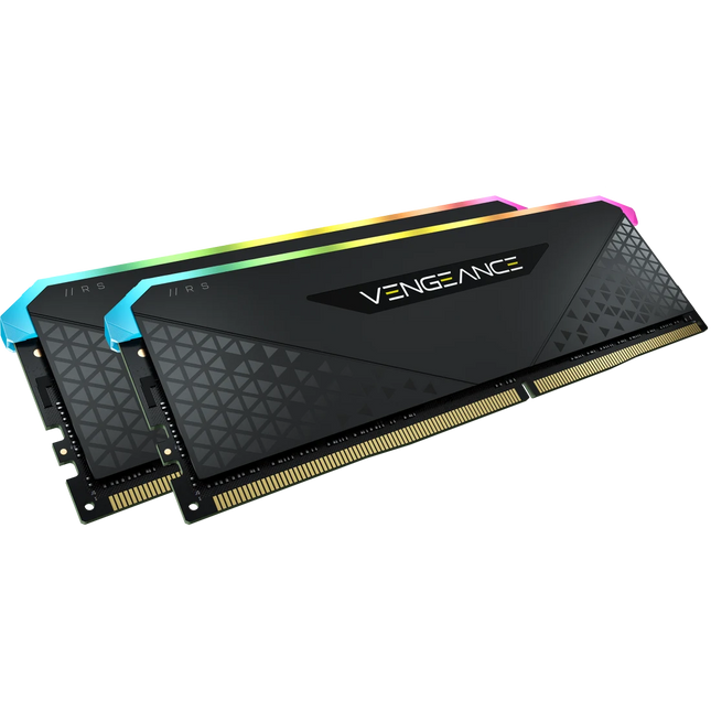 Vengeance RAM module with colorful accents on a white background