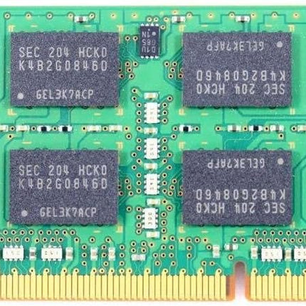 Green computer memory module with multiple chips on a green background