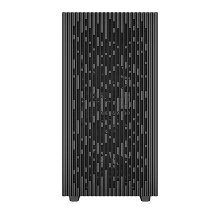 A tall, narrow black cabinet or enclosure with a vertical ribbed pattern and small feet at the bottom, shown against a plain white background.