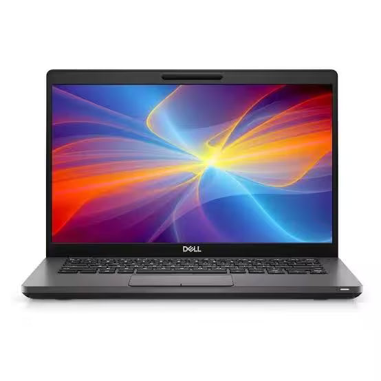 Dell Latitude 5400 laptop viewed from above, showing the keyboard, touchpad, and display