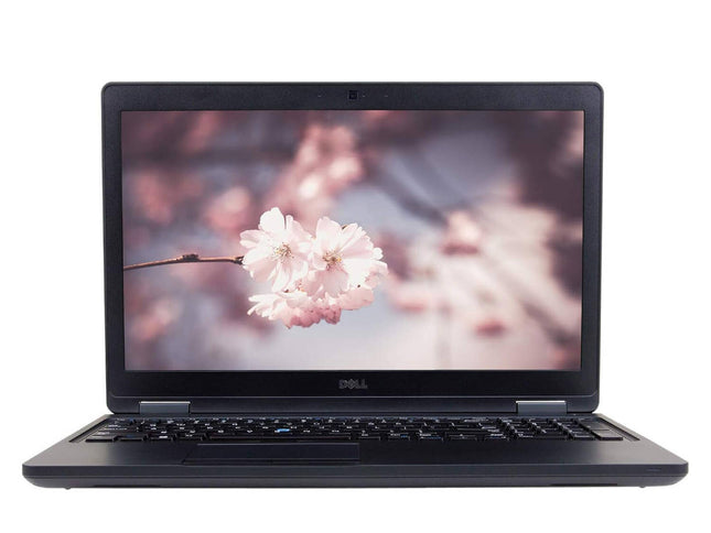 Laptop with cherry blossom screen on a white background