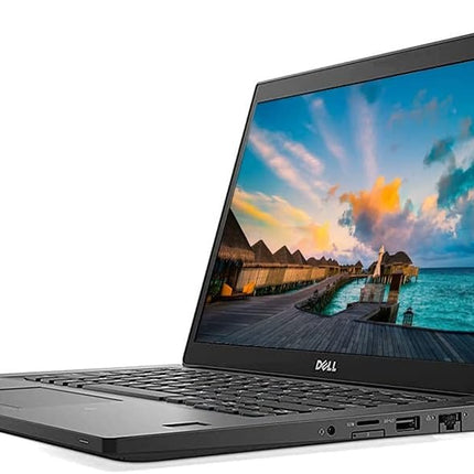 Laptop with a scenic display on a white background