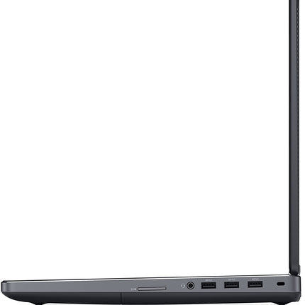 Side view of a black laptop on a white background