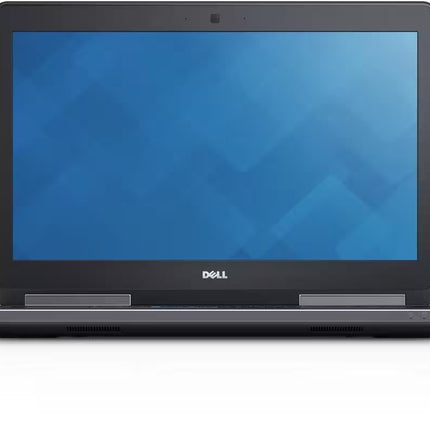 Straight-on front view of a Dell Precision 7520 laptop displayed open against a clean white background, highlighting the screen bezel and hinges.