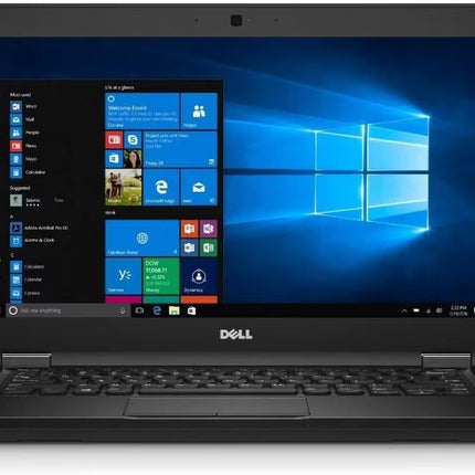 Black Dell laptop with Windows operating system on the screen