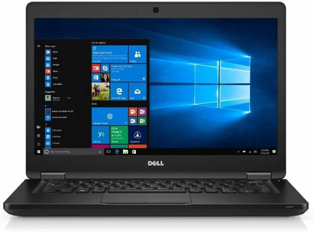 Black Dell laptop with Windows operating system on the screen