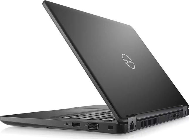 Black Dell laptop on a white background