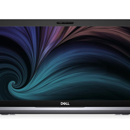Laptop with a colorful display on a white background