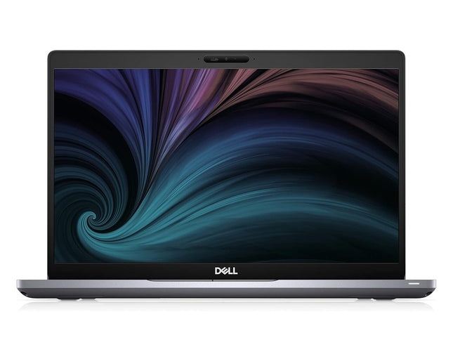 Laptop with a colorful display on a white background