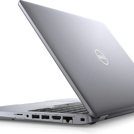 Silver Dell laptop on a white background
