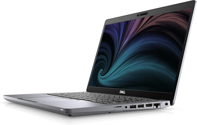 Laptop with a colorful display on a white background