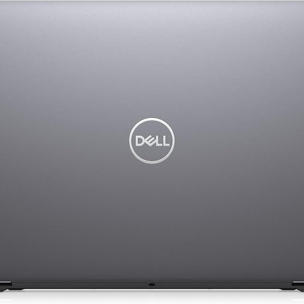 Gray Dell laptop on a white background