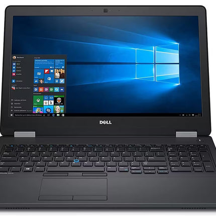Black Dell laptop with Windows operating system on the screen