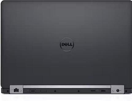 Back view of a Dell laptop with the brand logo.