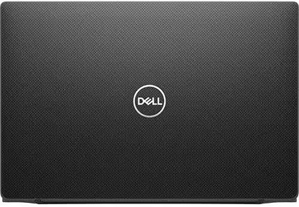 Black Dell laptop with logo on a black background