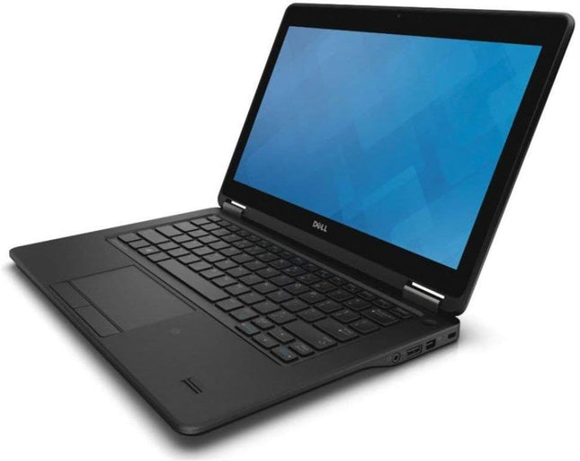 Black laptop with blue screen on a white background