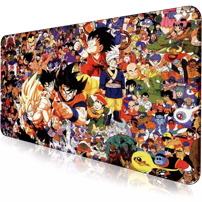 Collage of various animated characters on a product surface