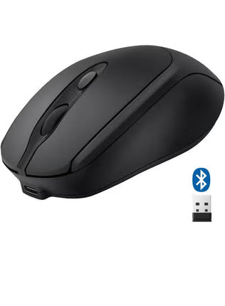Dual Mode Wireless 2.4Ghz , Bluetooth 5.2 Silent Click Ergonomic Mouse – Optical Sensor 1600 DPI – Rechargeable USB C