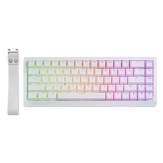 Keyboard with RGB lighting on a white background