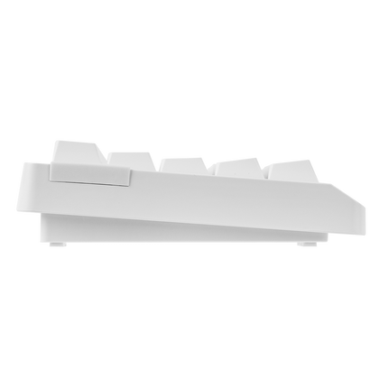 White keyboard on a black background