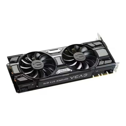 EVGA GeForce GTX 1070 8GB graphics card, angled front product image