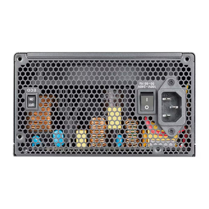 Computer power supply unit with honeycomb design on a white background
