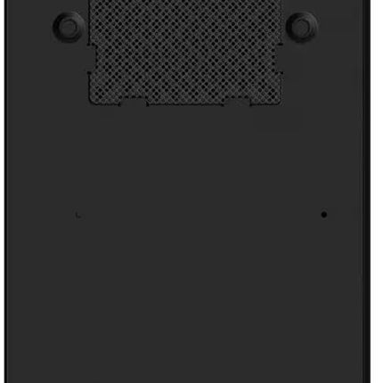 Bottom view of the Gigabyte C200 Glass PC case showing the four rubber feet and a removable mesh dust filter for the power supply intake.