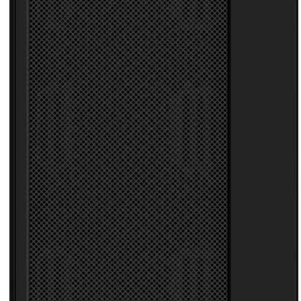 Top view of the Gigabyte C200 Glass PC case featuring a large magnetic mesh dust filter and the front I/O panel with USB 3.0 ports, audio jacks, RGB switch, and power button.