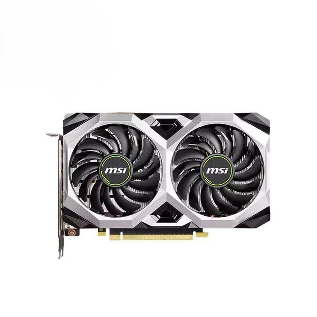 MSI graphics card with dual fans on a white background